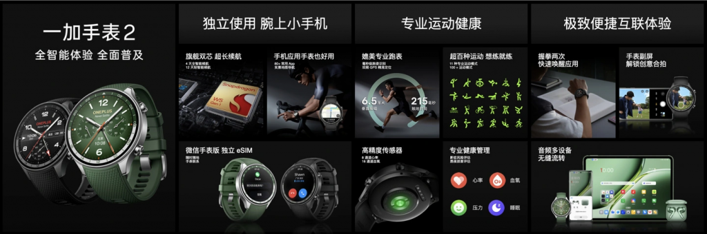 OnePlus Watch 2 发布，Snapdragon W5 Gen 1 处理器，恒玄 BES2700BP MCU