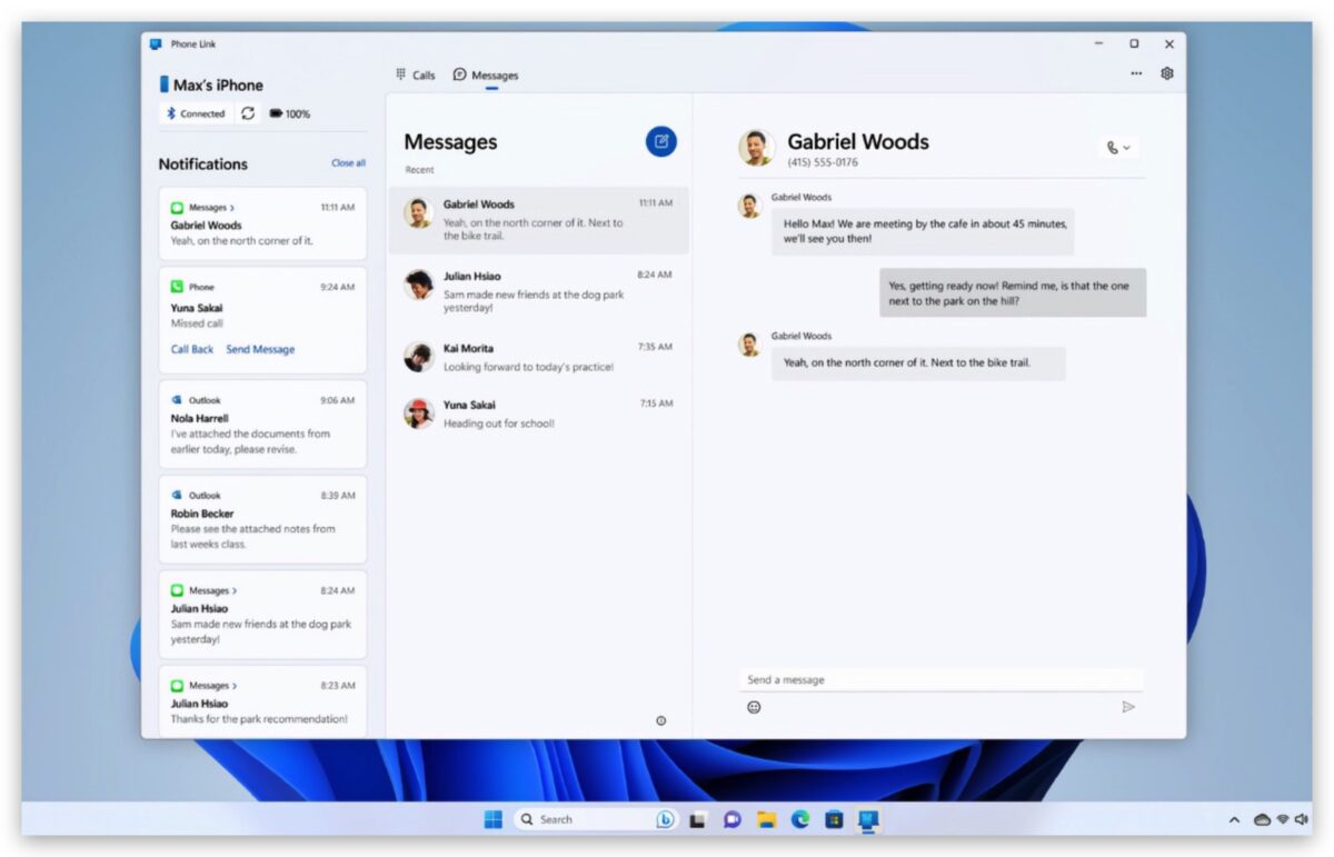 Windows iPhone iMessage 传消息 Phone Link