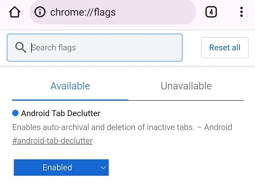 Chrome 浏览器 Android 被新功能，标签 7天会存档，超60天会自动关闭