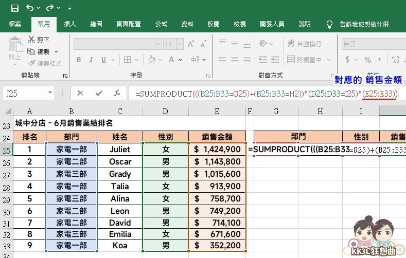 3种 Excel SUMPRODUCT 函数实例：单条件求和、多条件求和教程-13