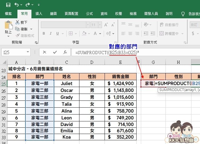 3种 Excel SUMPRODUCT 函数实例：单条件求和、多条件求和教程-06