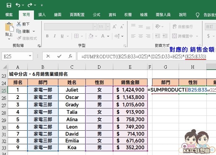 3种 Excel SUMPRODUCT 函数实例：单条件求和、多条件求和教程-08
