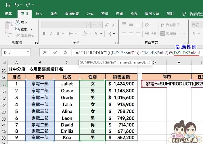 3种 Excel SUMPRODUCT 函数实例：单条件求和、多条件求和教程-12