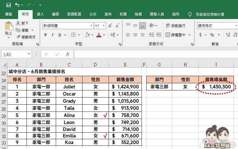 3种 Excel SUMPRODUCT 函数实例：单条件求和、多条件求和教程-09