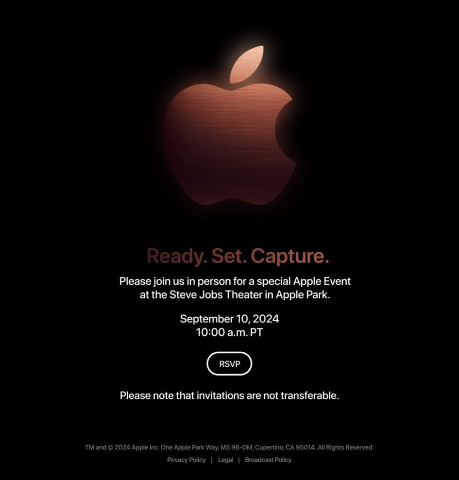 iPhone 16 发表会邀请函抢先公开？ 大致确定 9/10 发布，有沙漠钛金色及拍照钮