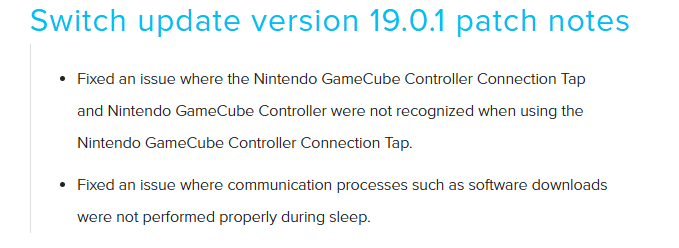Switch系统更新19.0.1：解决手柄识别+修复休眠时下载游戏等通讯问题！