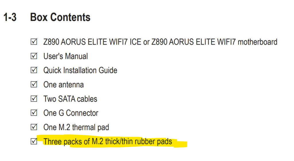 技嘉更新全线Z890AORUS系列配件，新增M.2导热垫片？