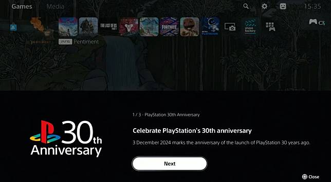 PlayStation 30 周年 为 PS5 送上历代经典音效及主题版面