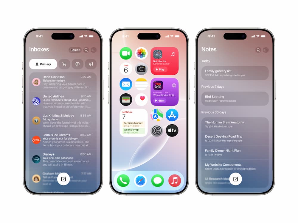 全新iOS 19接口设计，混合visionOS拟真玻璃感