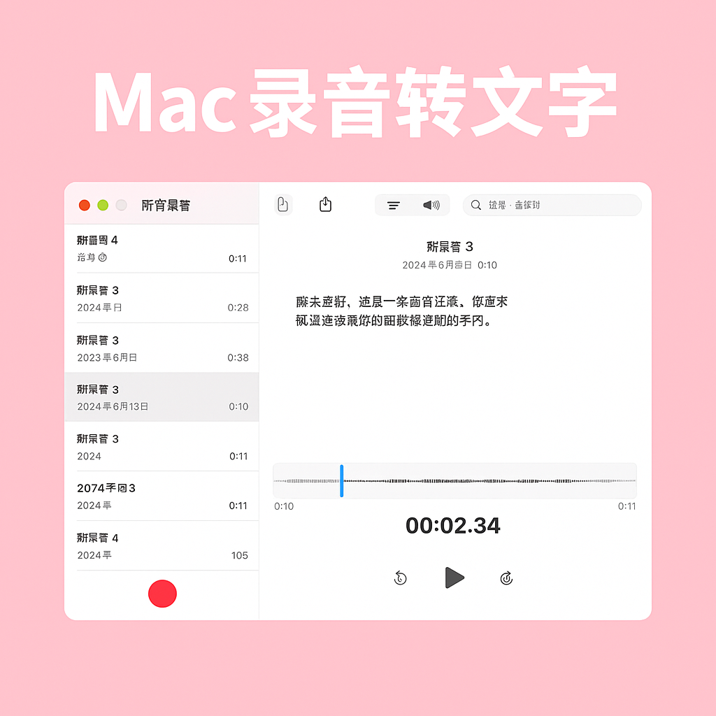 Mac 语音备忘录转文字怎么用？ 内建录音逐字稿功能教学